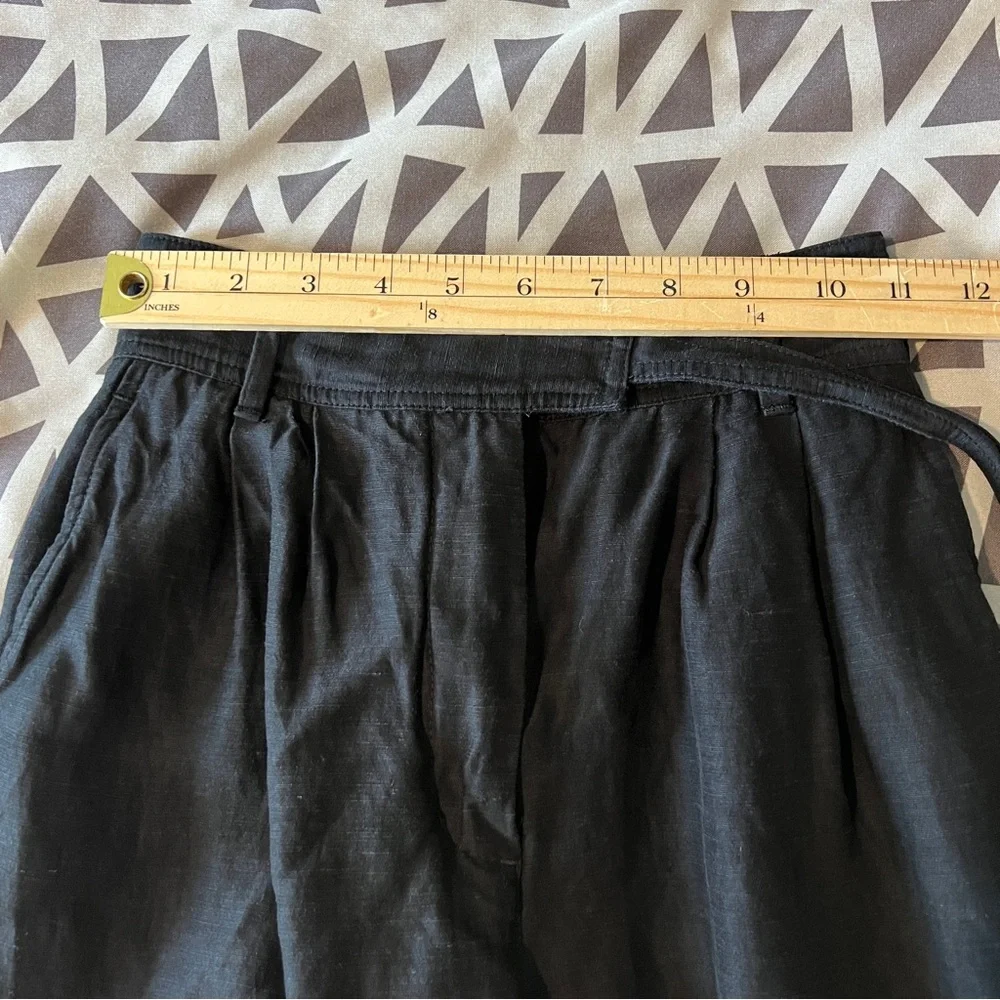Aritzia Wilfred‎ Kafka Belted Linen Blend Pleated Cargo Pants Black Size 00